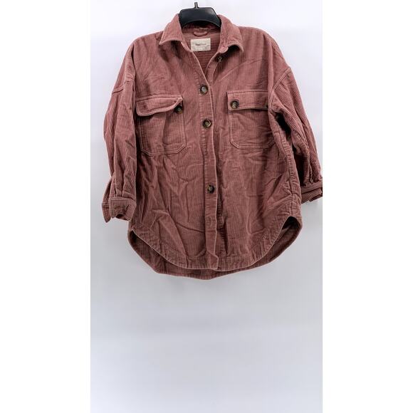 MAGALI PASCAL Women's Salmon Pink Corduroy Button-Up Long Sleeve Top SZ XS(4) - Picture 1 of 10